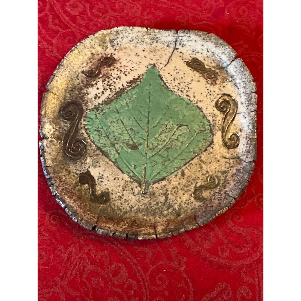 Studio Hand Thrown Salt Glazed signed Muratore trinket tray plate